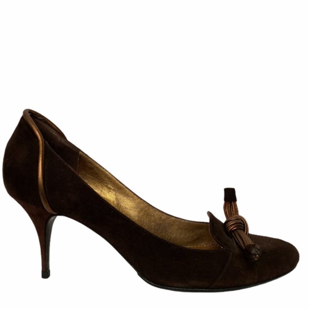 Givenchy Bronze Knot brown suede pumps EU 40 US 9.5 - Picture 2 of 12